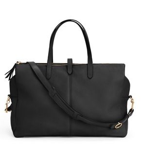 Cuyana monogrammed Leather Triple Zipper Weekender